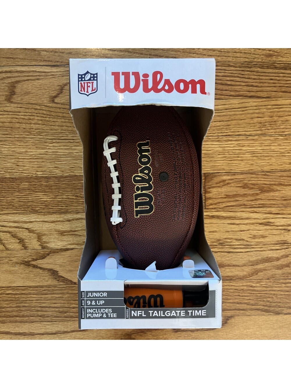 Wilson NFL Composite Leather Junior Football with Pump and Tee